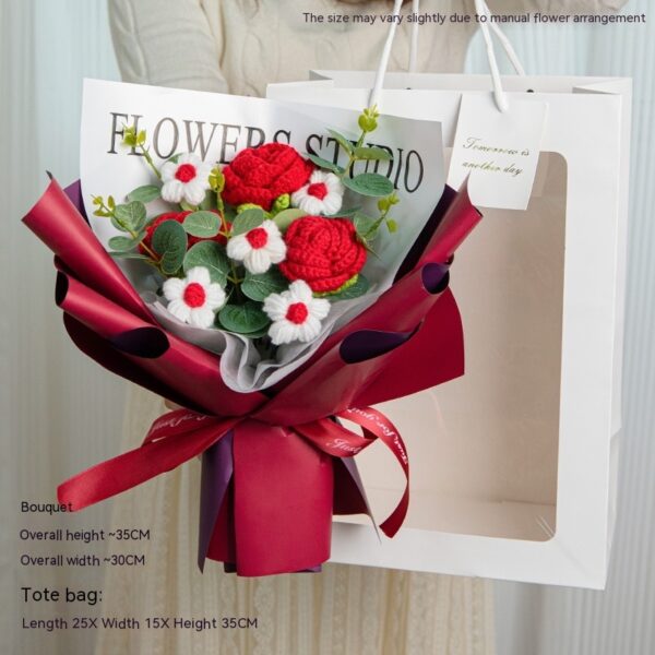 Teacher's Day Rose Hand-woven Bouquet Finished Gifts For Girlfriend Preserved Fresh Flower Dried Flowers