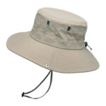 Summer Men'S Breathable Sunshade Travel Outdoor Fishing Sunscreen Solid Color Big Brim Fisherman Hat