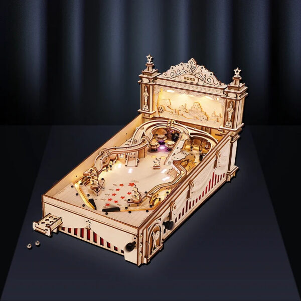 ROKR 3D Puzzle Pinball Machine Wooden Puzzle Brainteaser Building Toy