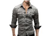 Men Shirt Brand Male Long Sleeve Shirts Casual Solid Slim Fit