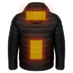 Men Heated Puffer Jacket Electric Heating Coat Insulated Hood Windbreaker 9Heat Zones