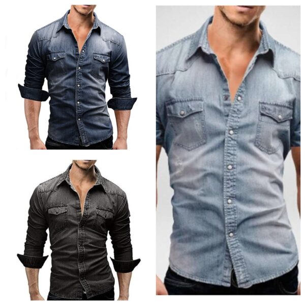 Men Shirt Brand Male Long Sleeve Shirts Casual Solid Slim Fit