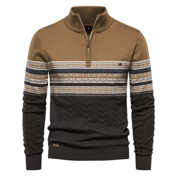 Men's Fashion Stand-up Collar All-match Half Zipper Sweater