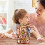 Robotime ROKR Marble Chocolate Factory 3D Wooden Puzzle Games Assembly Model Building Toys For Children Kids Birthday Gift