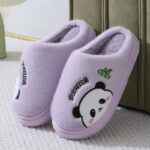 Cute Cartoon Panda Slippers Home Winter Warm Thick-soled Floor Bedroom Slipper Couples House Shoes