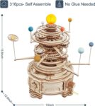 Robotime ROKR 316PCS Rotatable Mechanical Orrery 3D Wooden Puzzle Games Assemble Model Building Kits Toys Gift For Children Boys