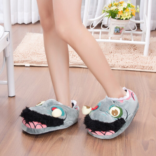 Halloween Cartoon Zombie-monster House Shoes Winter Funny Thick Non-slip Warm Cotton Slippers Home