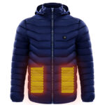 Men Heated Puffer Jacket Electric Heating Coat Insulated Hood Windbreaker 9Heat Zones