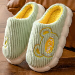 Cute Bear Home Slippers Warm Thick Bottom Non-slip Couple House Shoes Winter Floor Bedroom Slippers For Women Men