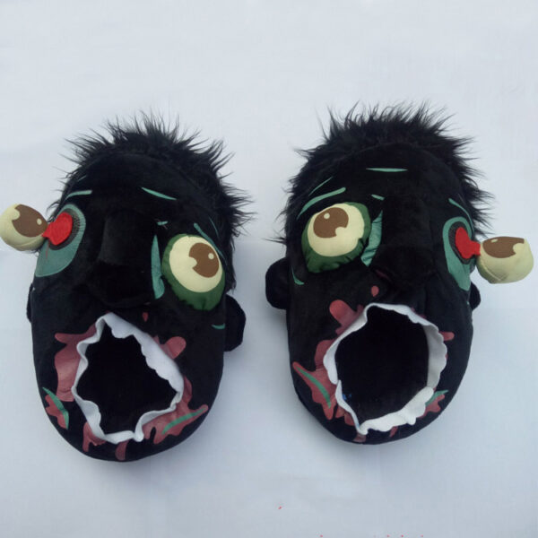 Halloween Cartoon Zombie-monster House Shoes Winter Funny Thick Non-slip Warm Cotton Slippers Home