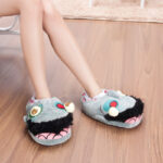 Halloween Cartoon Zombie-monster House Shoes Winter Funny Thick Non-slip Warm Cotton Slippers Home